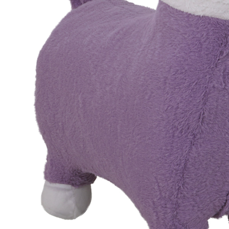 1 Solid Wood Accent Stool, Purple/White