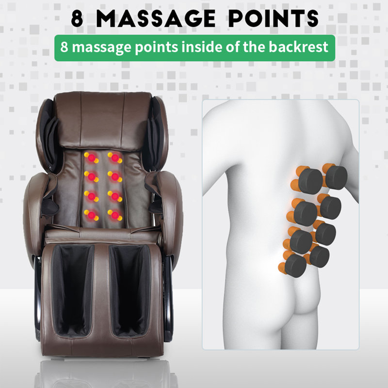 Faux Leather Heated Massage Chair, Brown