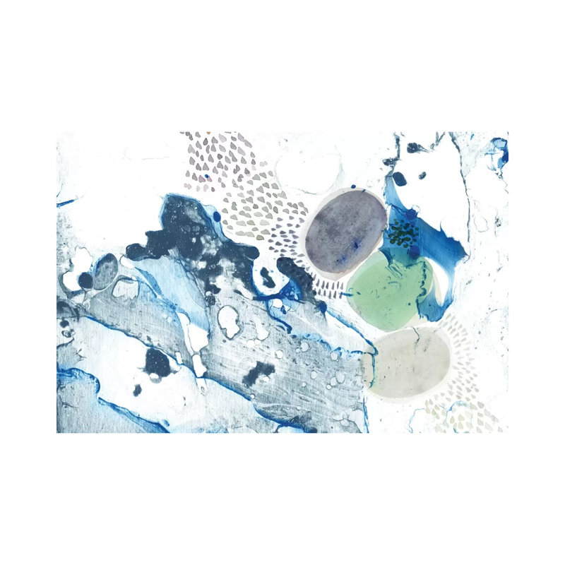 Blue Marble by Sara Franklin - Painting on Canvas, Wrapped Canvas, 20.32 cm H x 30.48 cm W