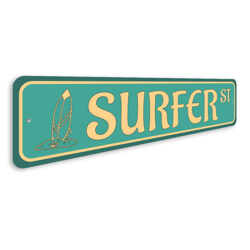 Panneau en aluminium Surfer Street, H 6 po x l 24 po x P 0,06 po