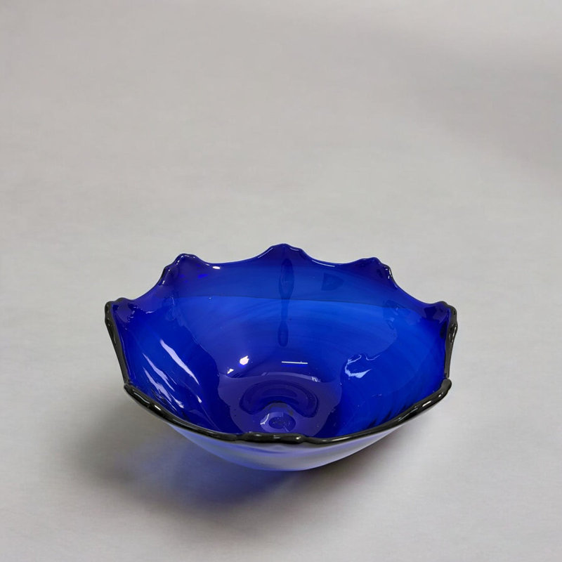 Glass Serving Bowl, Blue