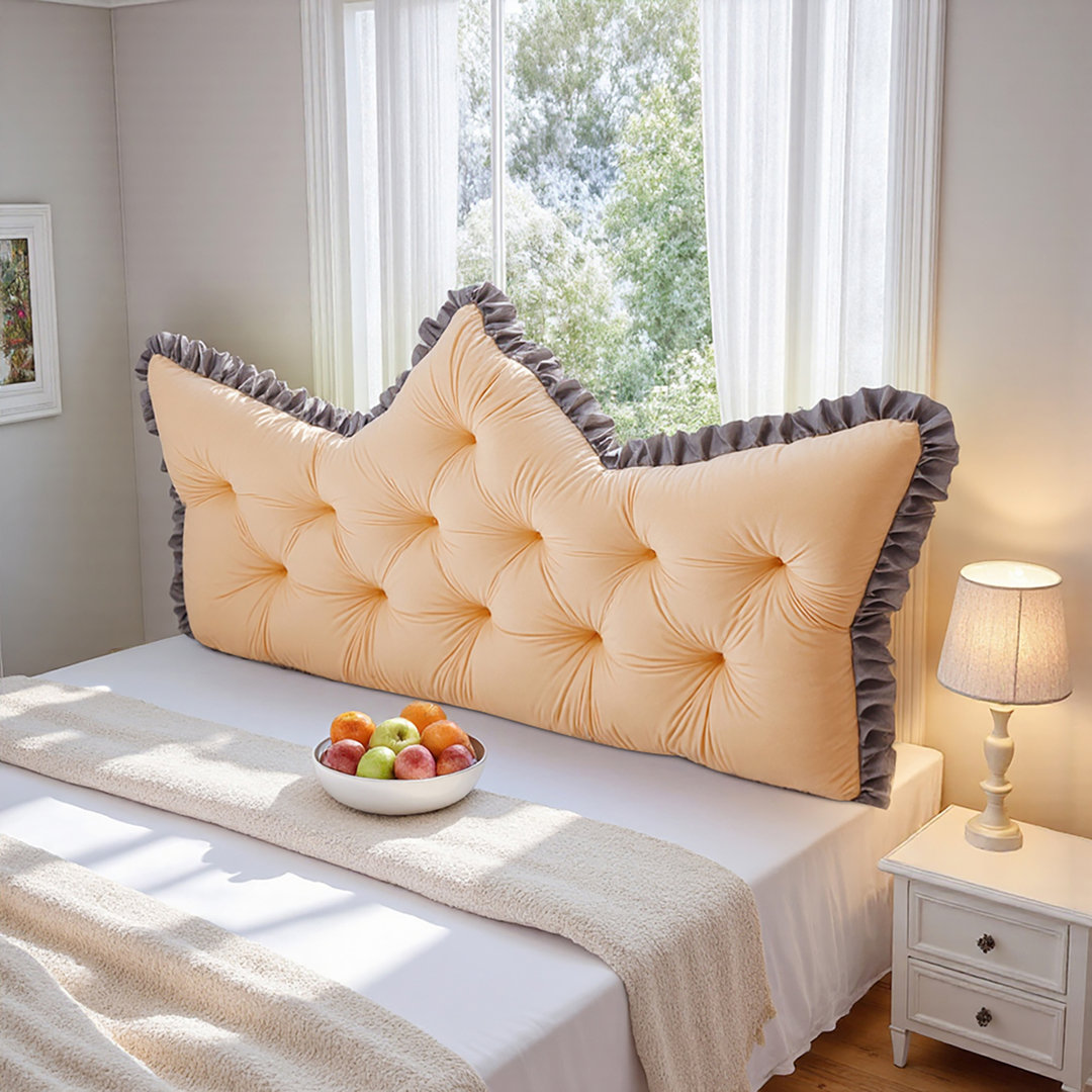 Crown-Shaped Tufted Headboard Pillow