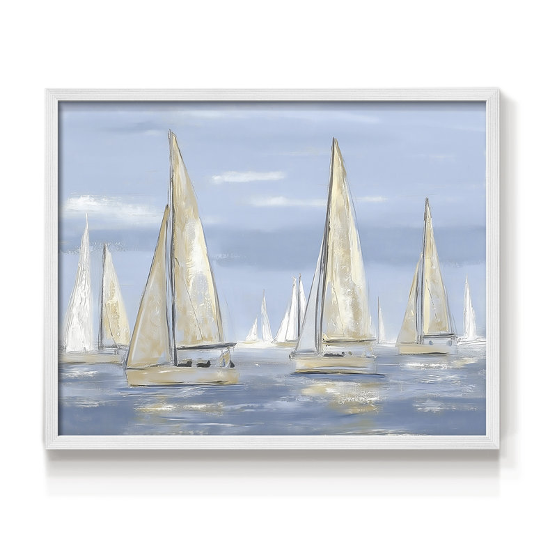 Nautical Series-V - Reproduction encadrée - Restickable, H 16 po x l 20 po, Blanc