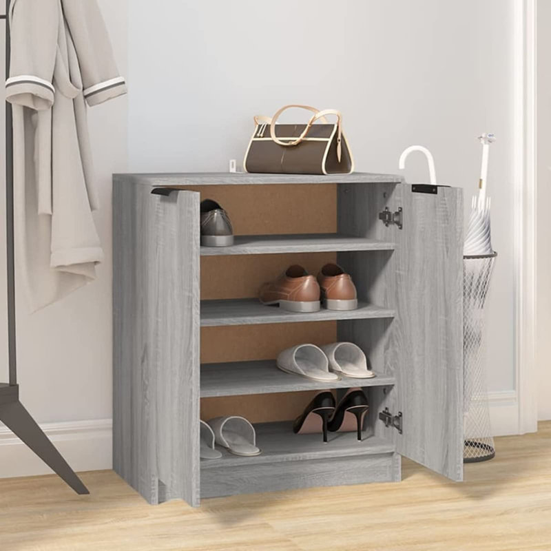 12 Pair Shoe Storage Cabinet, Grey