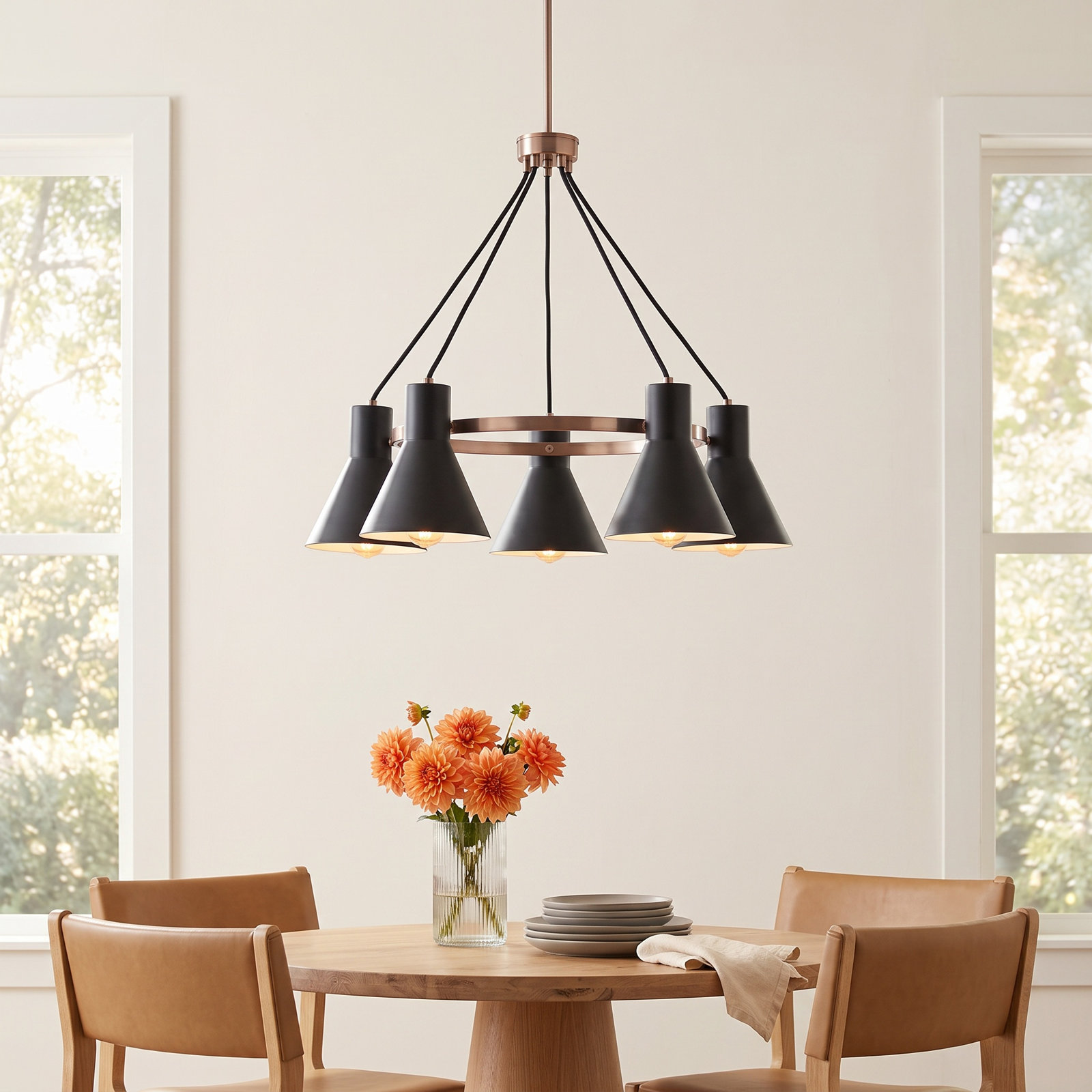 Byers 5-Light Chandelier, Satin Bronze, No