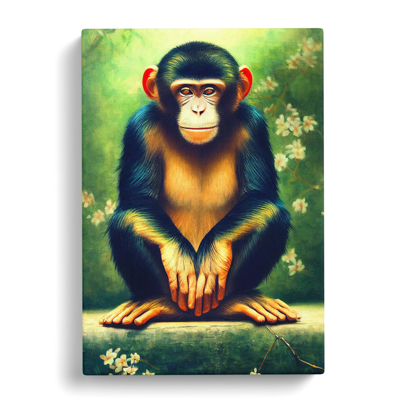 XC1022-3762X Resting Monkey - Wrapped Canvas Print, 50cm H x 35cm W x 2cm D