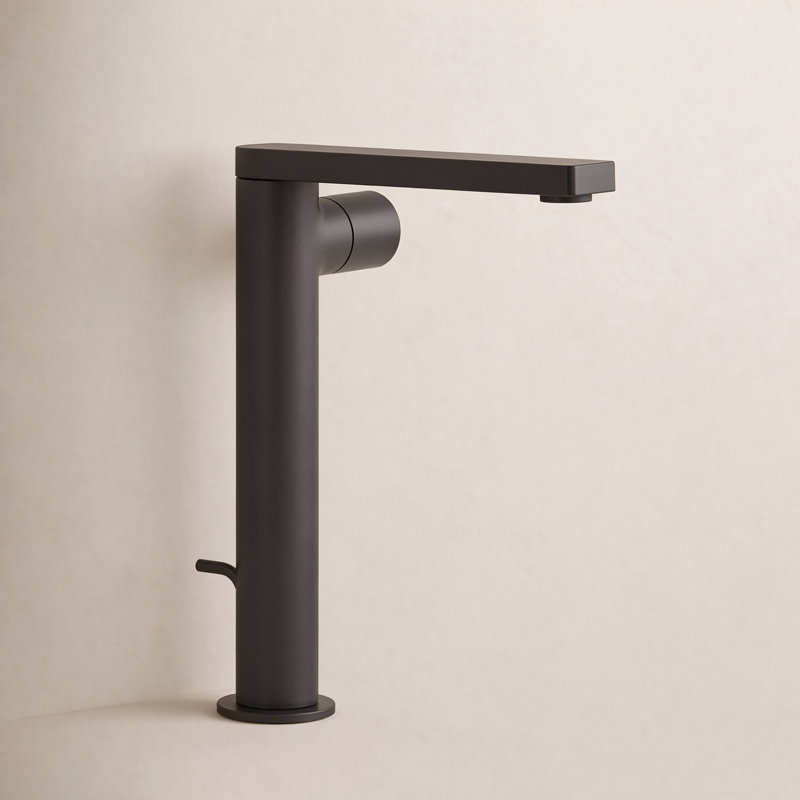 Single-Handle Bathroom Faucet with Drain Assembly, Matte Black