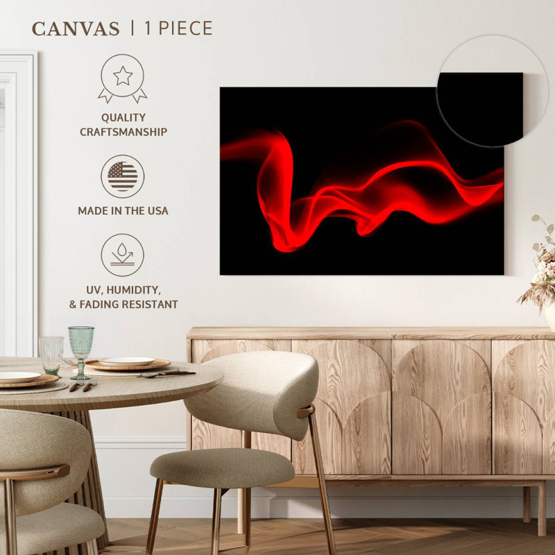 Wispy Red Digital Abstract, 16'' H x 24'' W