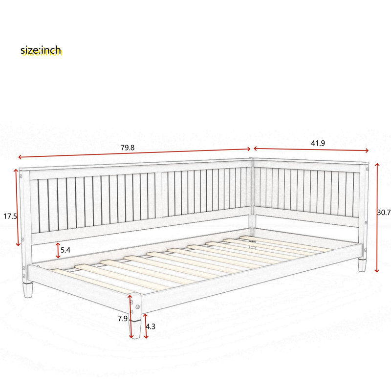 Baynebridge Daybed, White, Twin