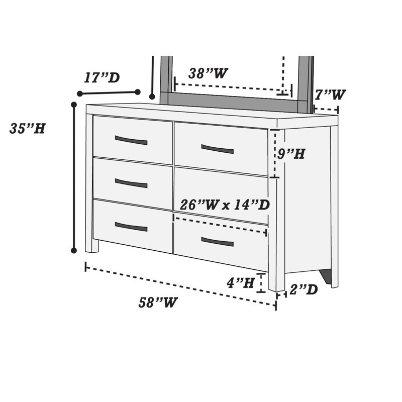 Commode double l 6 tiroirs Lyron