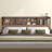 Modern Wood Bookcase Headboard with LED Lighting & Charging Station — Space-Saving Design for Queen & King Beds-1521460209-1521460211