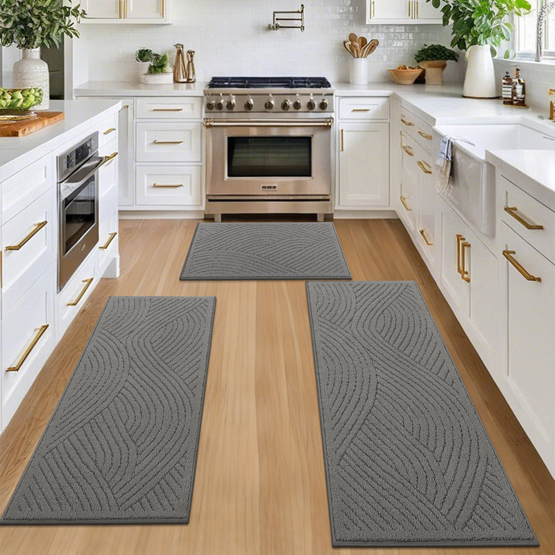Machine Washable Non-Slip Kitchen Mat, Gray
