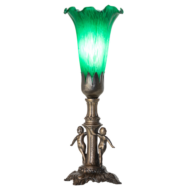 Mini lampe verte 11 po Tiffany Pond Lily Maidens, Vert