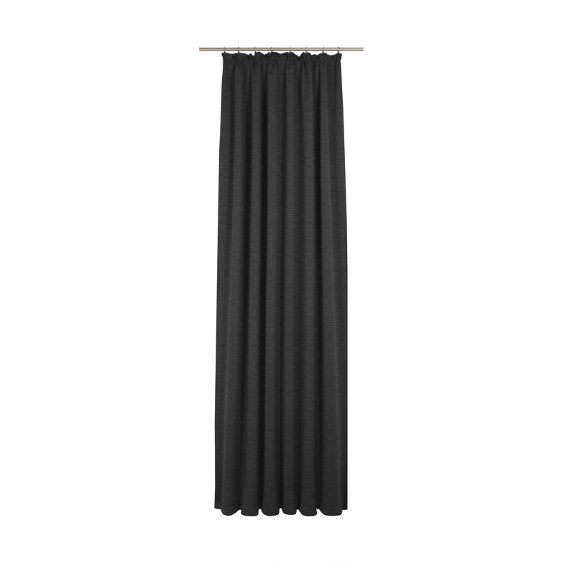 Breedlove Room Darkening Curtain Single Panel, 245cm H x 270cm W, Black