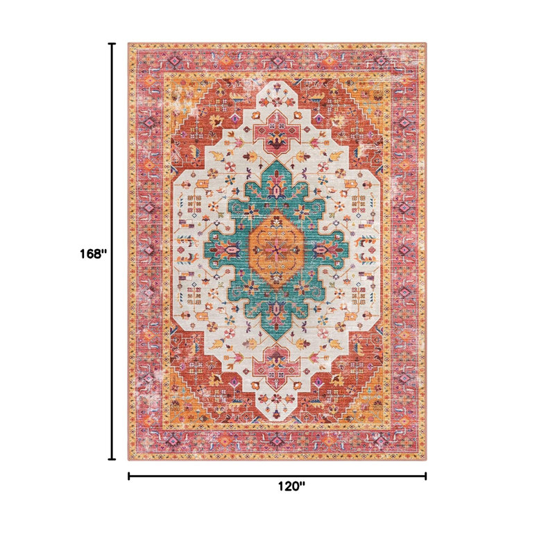 Area Rug Washable Rugs for Living Room Rugs for Bedroom Non Slip Carpet for Nursery Dining Room Playroom, Rectangle 2' x 6'