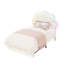 Lit plateforme pour enfant en velours avec tête de lit réglable à DEL RVB en forme de pétale et tiroir de rangement pour chambre d'enfant-107691258-107691259