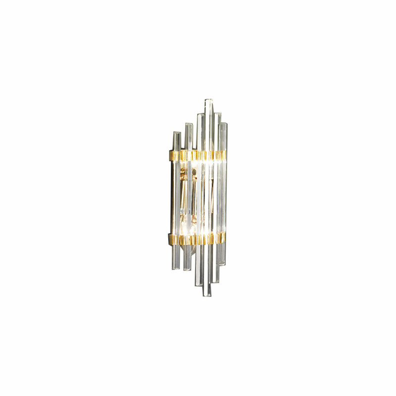 Ontario 2 - Light Dimmable Flush Mounted Sconce, 41cm H x 9.5cm W x 7.5cm D, Gold