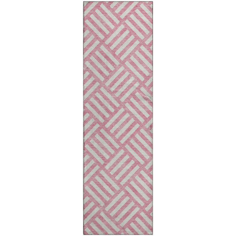 Tapis rose Cerrito lavable à la machine Premium, Tapis de couloir 2 pi 3 po x 7 pi 6 po