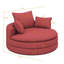 Fauteuil pivotant à 360 °, fauteuil simple d'appoint rond de 57,5 po avec coussins doubles et 3 coussins amovibles-1737427697