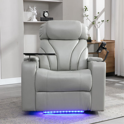 Power Motion Recliner Electric Power Recliner With USB Charging Port, Hidden Arm Storage, Convenient Cup Holder And Bluetooth Speaker