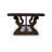May 56 Inch Rectangular Coffee Table, Elegant Scrolled Base, Brown