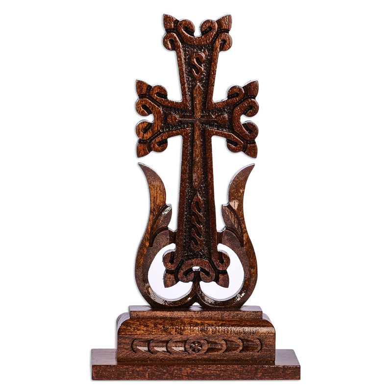 Croix en bois magnifiquement fabriquée à la main Fleur De Lis Living