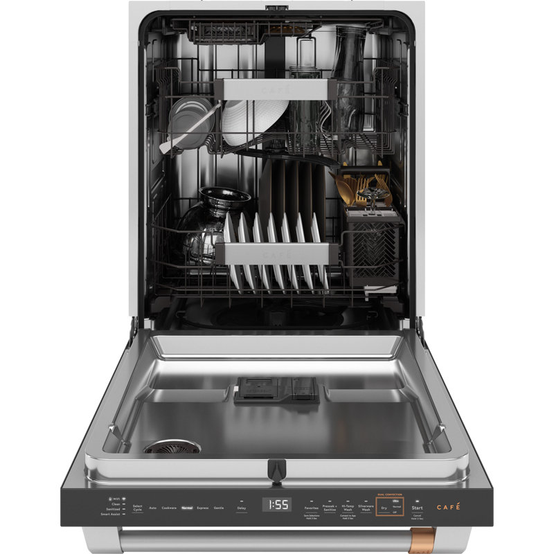 Café CustomFit Stainless Interior Smart Dishwasher with Ultra Wash Top Rack and Dual Convection Ultra Dry, LED Lights, 39 dBA