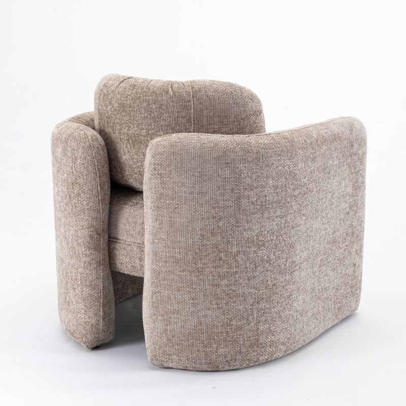 Chaise d'appoint rembourrée Kippar, chaise d'appoint, chaise de salon, chaise de chambre , Polyester gris chaud