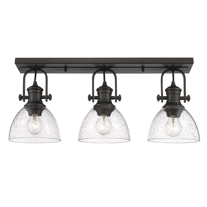 Bales Flush Mount, Seeded Glass, Rubbed Bronze