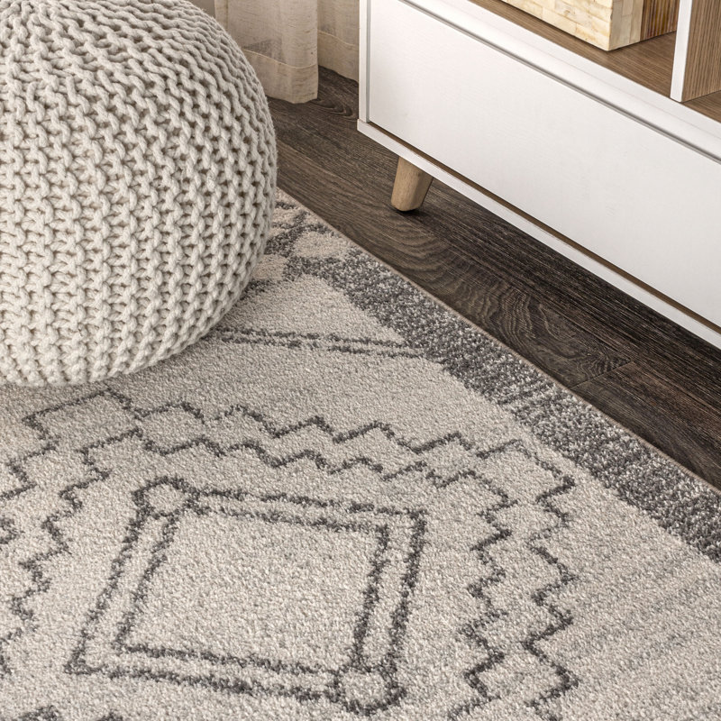 Tapis crème / gris Amir Moroccan Beni Souk, Rectangle 3 pi x 5 pi