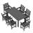 HIPS All-Weather Outdoor Dining Set of 7 with Umbrella Hole & Ergonomic Chairs, Dining Table Set for 6, Patio Table and Chairs for Backyard, Deck-1264840428