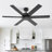 56" Modern Indoor Ceiling Fan with Remote Control, 6-Blade Ceiling Fan with Quiet Reversible DC Motor, Black & Walnut Finish-129389764