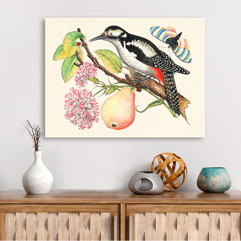 A Bird Perched On A Branch I by Anonymous - Wrapped Canvas Art Prints, 60cm H x 80cm W x 4cm D