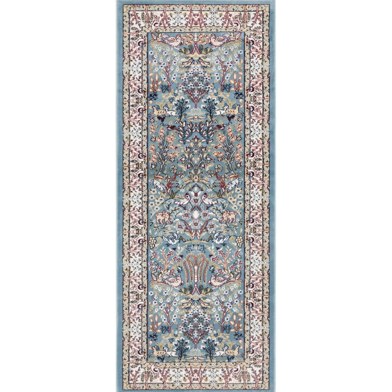 Tapis bleu Jackson Jackson, Tapis de couloir 2 pi x 6 pi 1 po, Blue