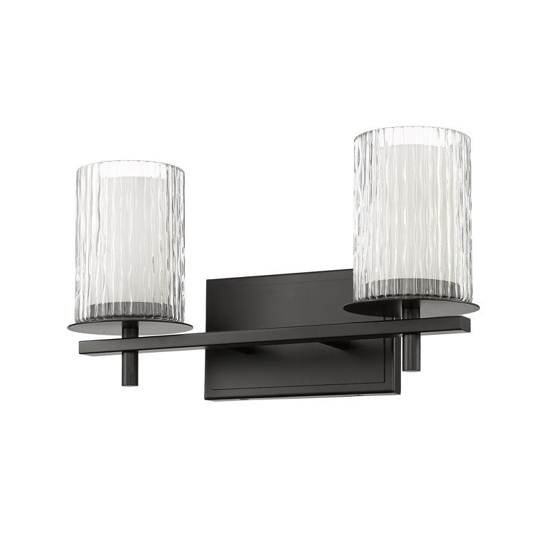 Ensemble de meuble-lavabo 2 lumières Roddrick, Noir mat
