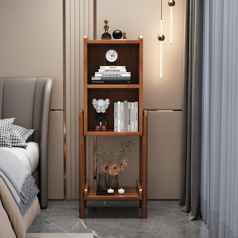 33cm W Solid + Manufactured Wood Bedside Table, Walnut