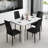 4 - Person Faux Marble Top Four Leg Dining Set-415357297-415357296