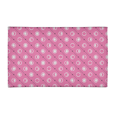 Tapis couleur rose/blanc lune phases