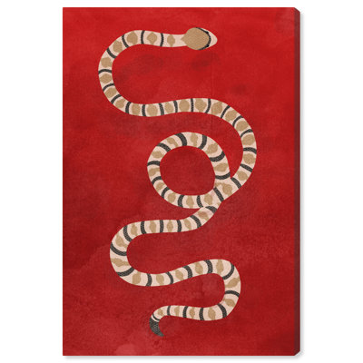 «Wild Animals Ruby Snake», reproduction d'art graphique sur papier encadré