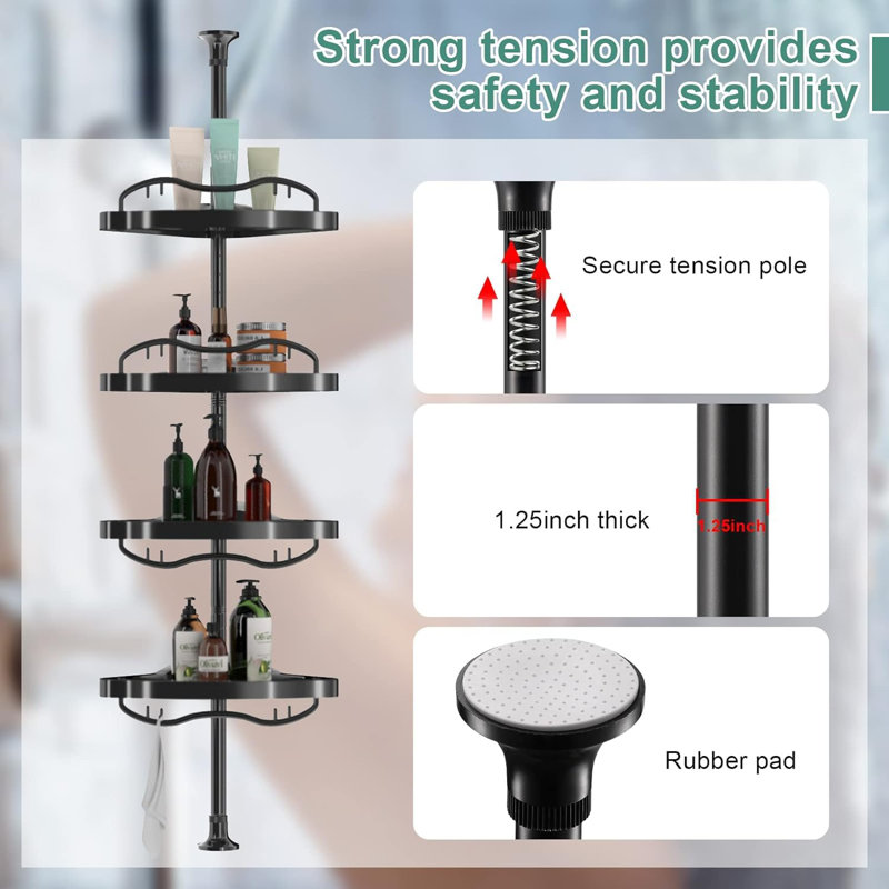 Stainless Steel Shower Caddy, Black