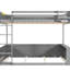 Lit superposé grand lit en bois gris et, avec tablettes intégrées, rangement, charge à DEL, pour optimiser l'espace de la chambre à coucher, outils d'assemblage inclus: crochets à vêtements en bois, tablettes, éclairage
