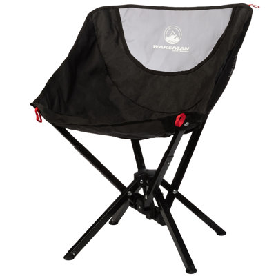Chaise de camping portative Wakeman Outdoor Laycee - Chaise compacte et pliable - Chaise de voyage légère avec sac de transport - Équipement de voyage