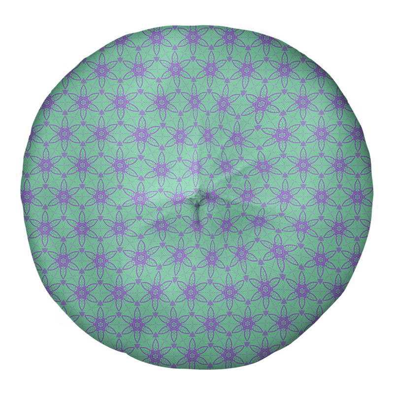 Coussin de sol Katelyn Elizabeth, H 26 po x l 26 po, Vert / Mauve