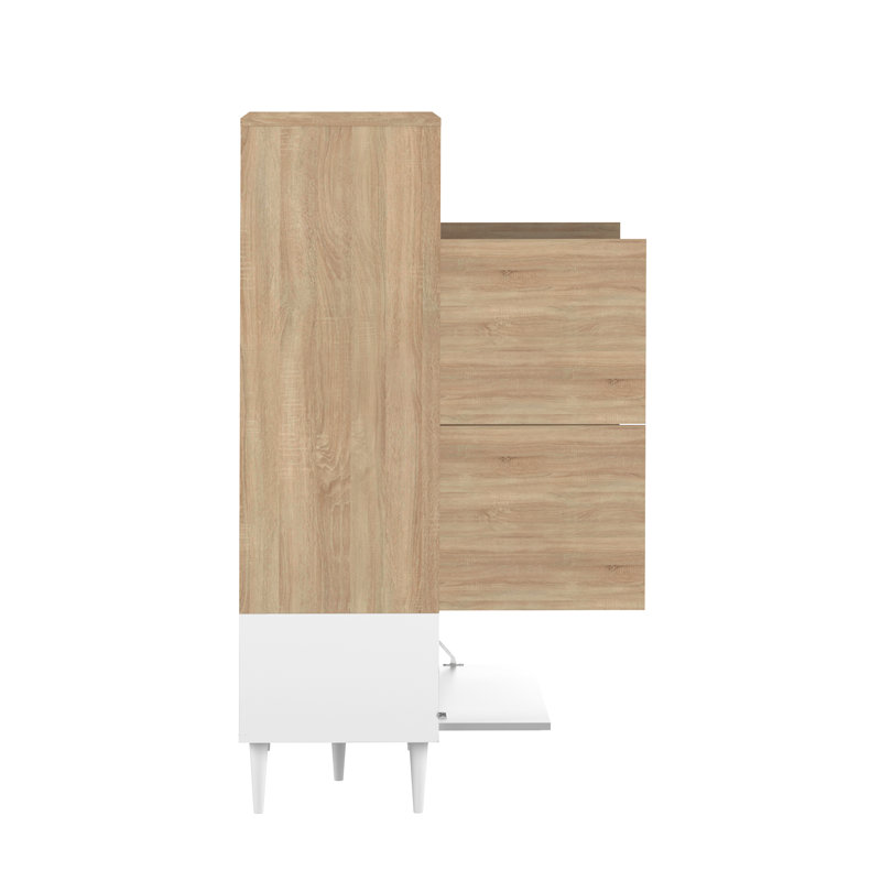 Korsen 90cm Sideboard, Oak/White