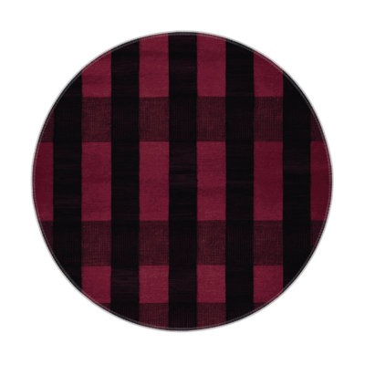 Checkered Purple Indoor and Outdoor Area Rug