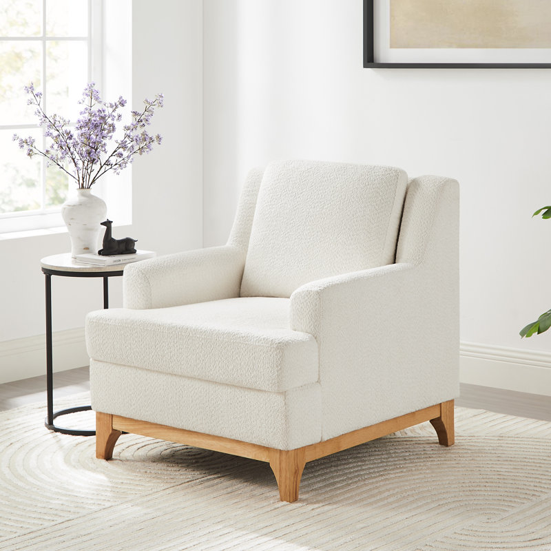 Fauteuil d'appoint rembourré Chatav, Boucle curry