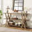 Aranda 70'' Console Table with 3 Open Storage Shelves X Shaped Legs