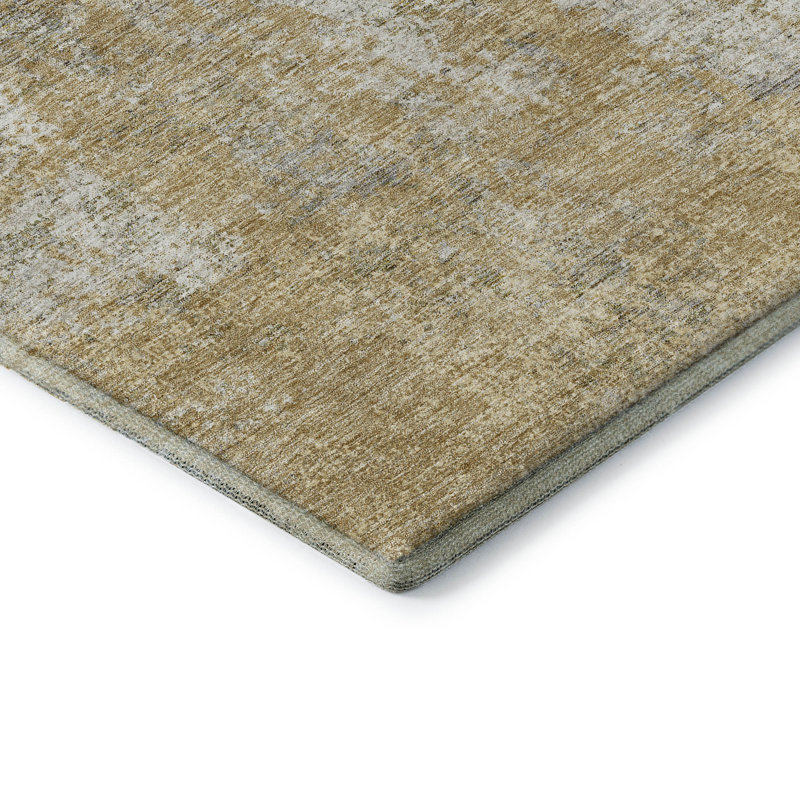 Premium Machine Washable Prisco Wheat Rug, Round 8'