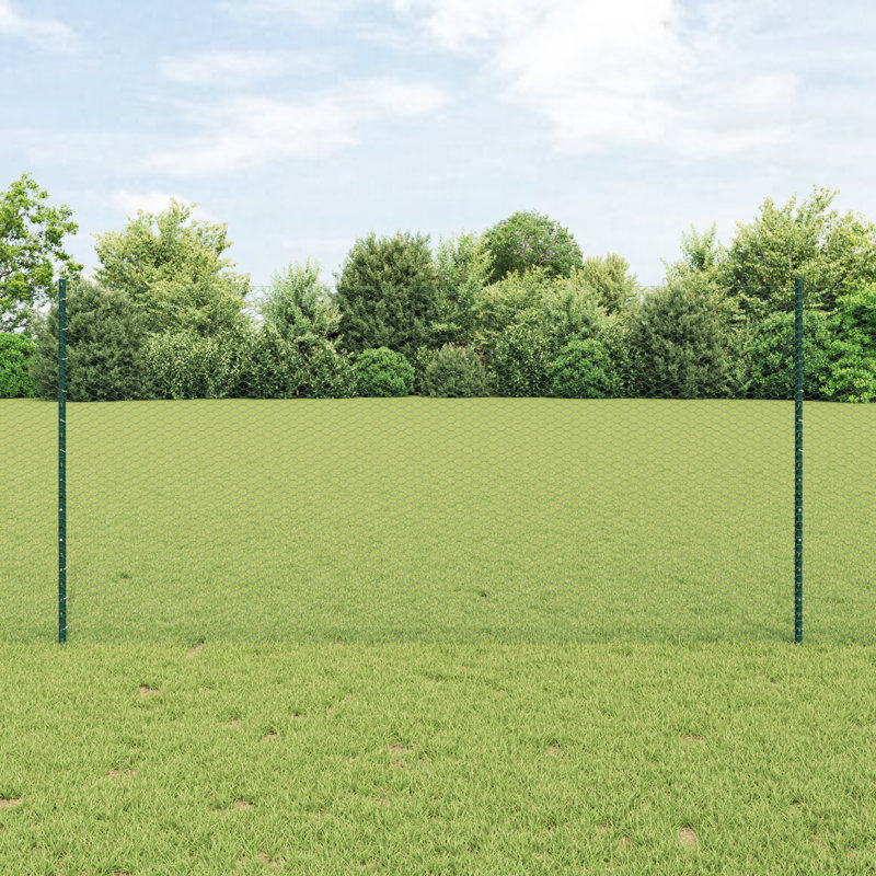 Fence with Post Segment Outdoor Barrier Garden Terrace Divider Boundary, Green, 120cm H x 1000cm W