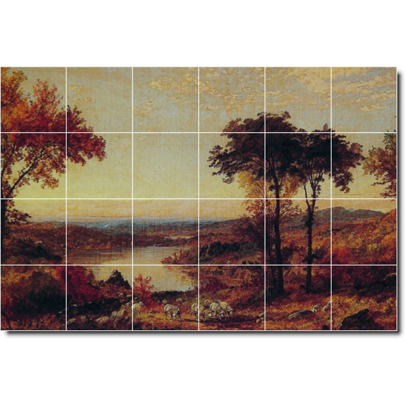 Carreau de céramique décorative 36 po x 24 po 6 po x 6 po, Paysage 02345